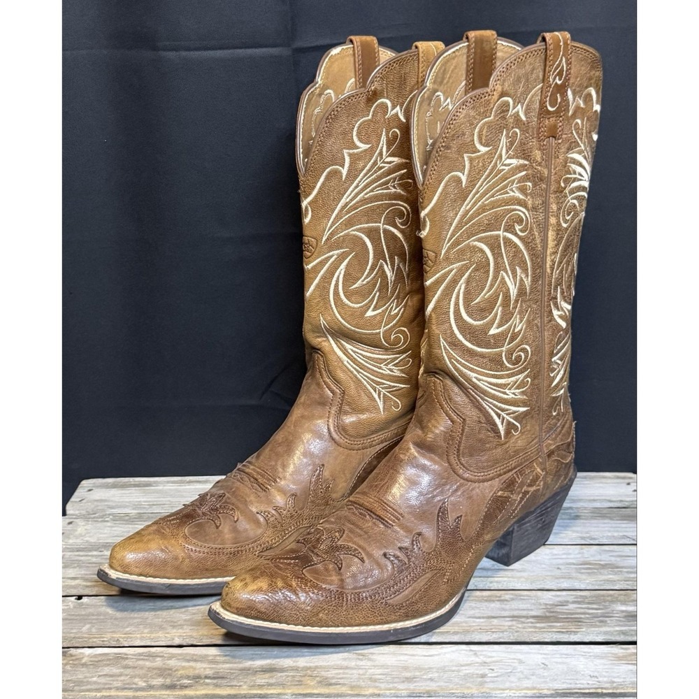 Ariat Womens Brown Leather Western Mid Calf Pointed Toe Boots 10005920 Size 9 - Picture 5 of 13